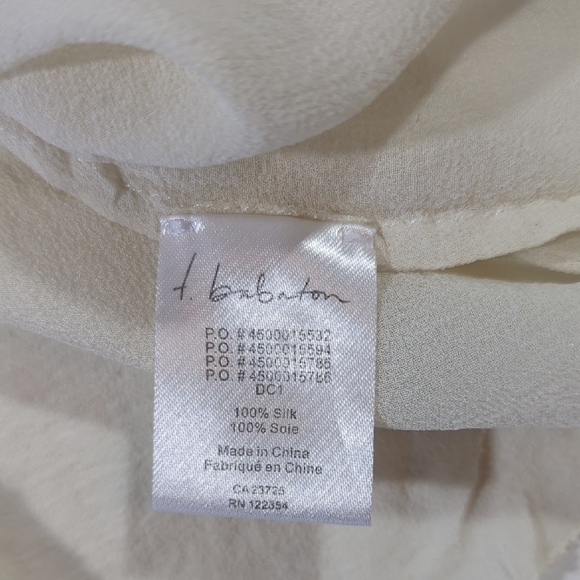 Aritzia Babaton Tinsley 100% Silk Ruffle Blouse - Cream - Size Small - Picture 11 of 14